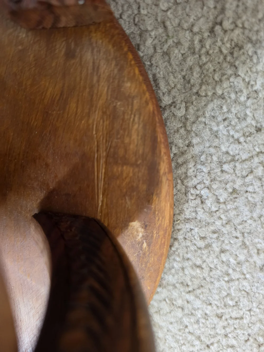 Set Of 2 Vtg Hand-Carved Wooden Collapsible Baskets/ Trivets